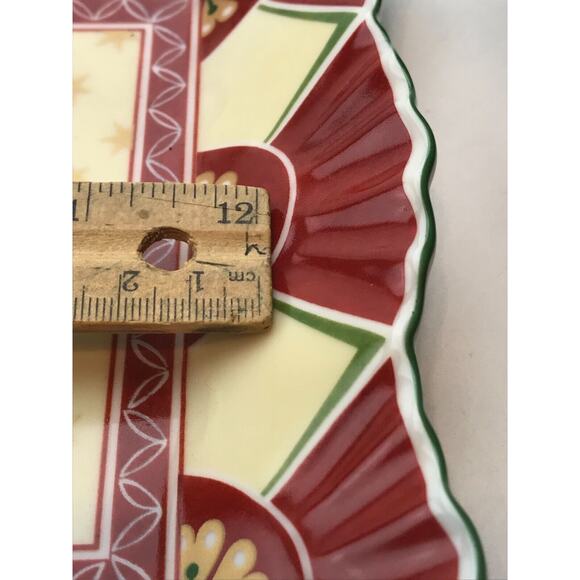 Villeroy & Boch #1748 Santa, Sleigh & Reindeer Scalloped Plate 13 x 8 Excellent - Picture 5 of 5